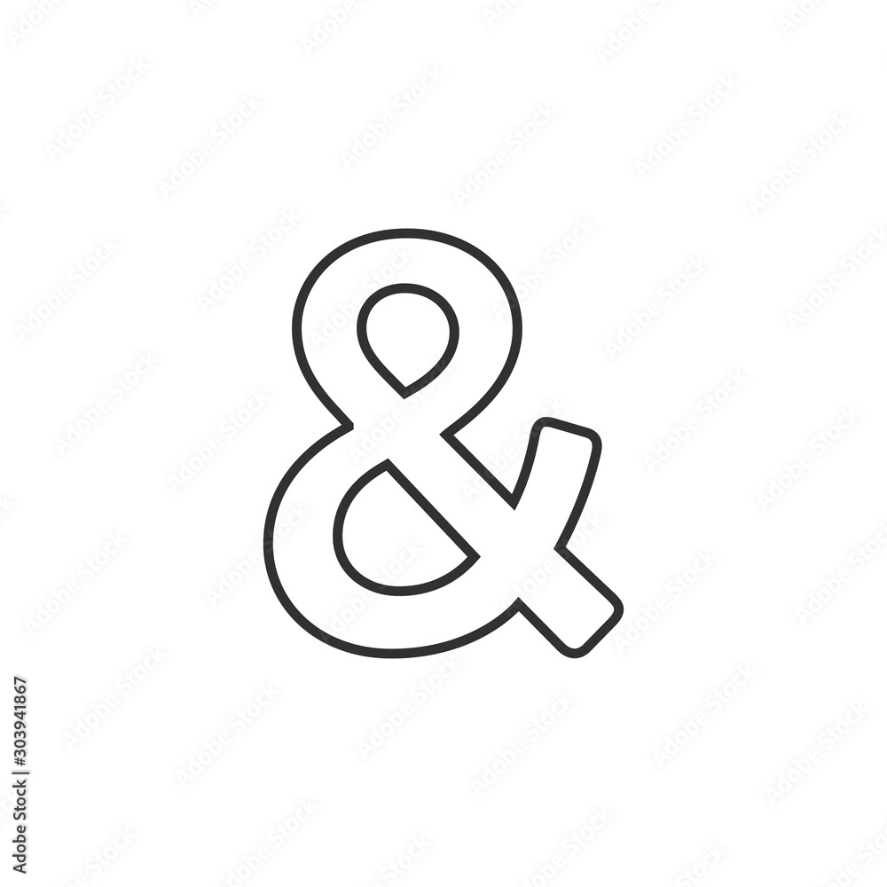 Linear Ampersand Symbol. Logogram, Representing The Conjunction regarding Free Printable Ampersand Symbol