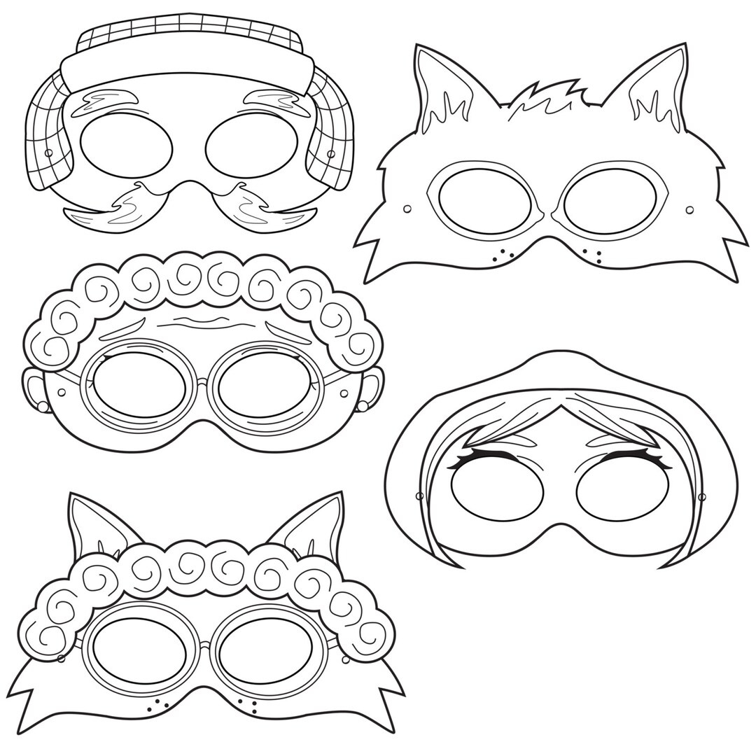 Little Red Riding Hood Printable Coloring Masks, Little Red, Wolf within Little Red Riding Hood Masks Printable Free