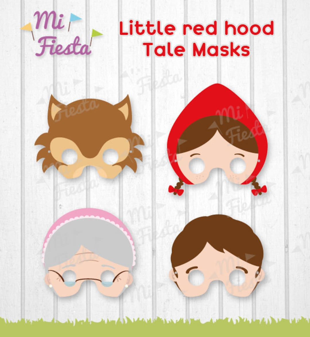 Little Red Riding Hood Tale, Wolf , Grandma And Woodcutter Mask in Little Red Riding Hood Masks Printable Free