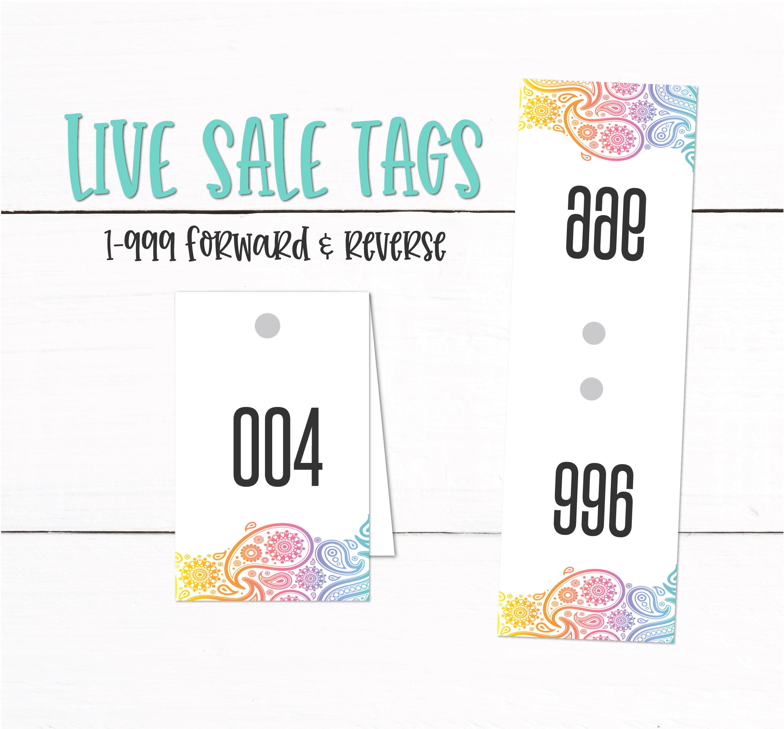 Live Sale Tags Forward And Reverse - 1-999 Mirrored Sale Numbers throughout Free Printable Live Sale Numbers