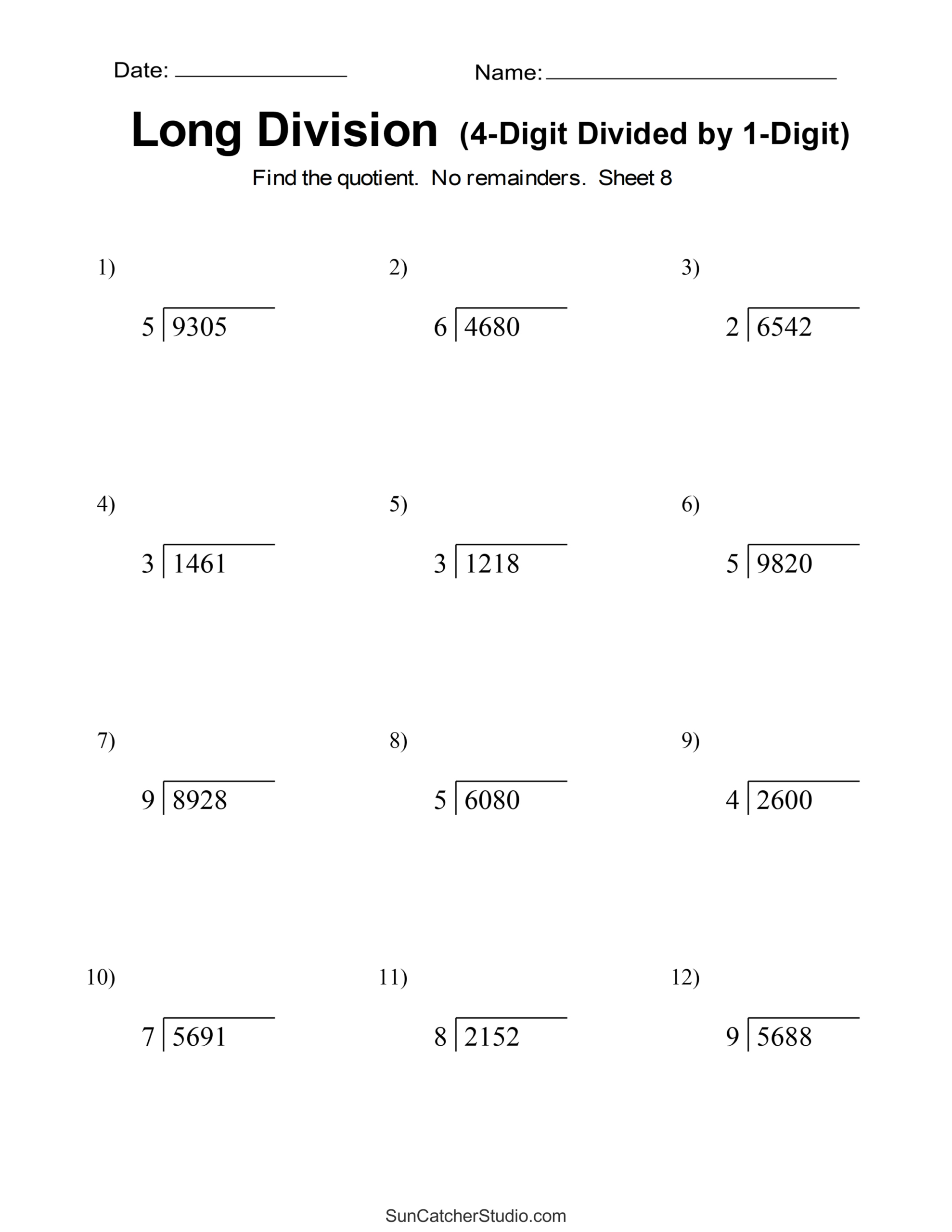 Long Division Worksheets & Problems (Free Printable Math Drills throughout Free Printable Long Division Worksheets 5Th Grade