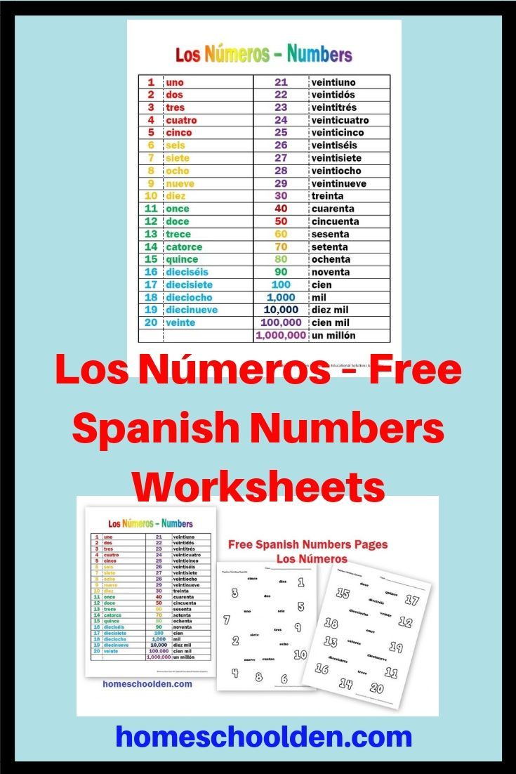 Los Números – Free Spanish Numbers Worksheets within Free Printable Spanish Numbers