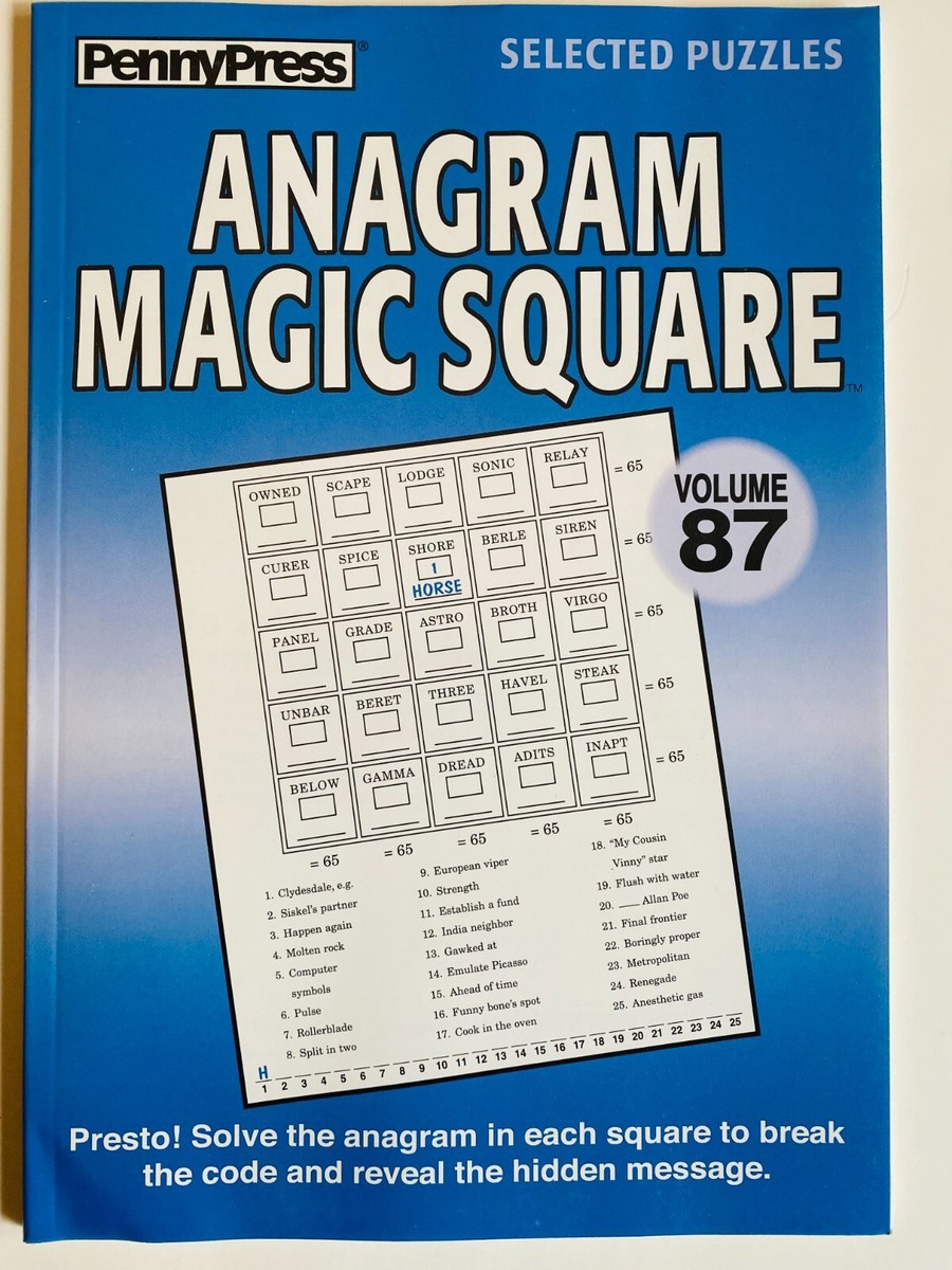 Lot Of 3 Anagram Magic Squares Penny Press Selected Puzzles 85-87 pertaining to Free Printable Anagram Magic Square Puzzles