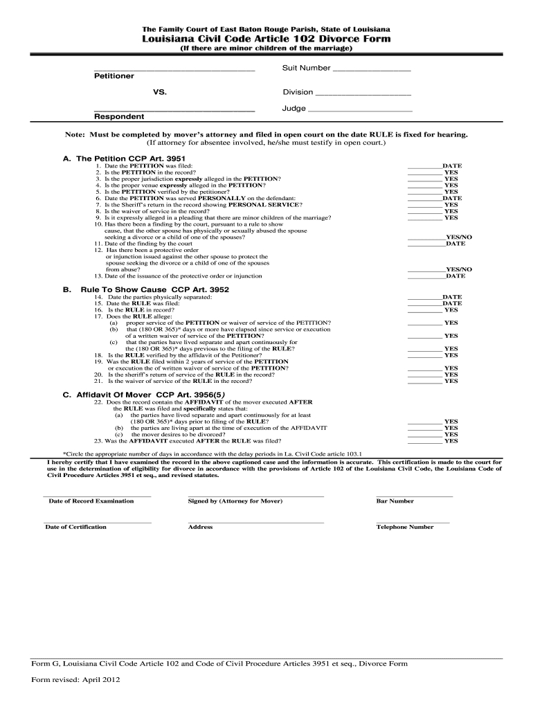 Louisiana Divorce Papers Pdf: Fill Out & Sign Online | Dochub for Free Printable Divorce Papers For Louisiana