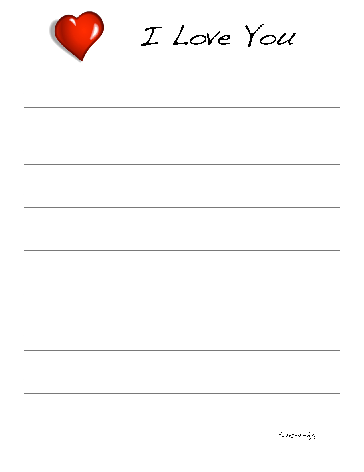 Love Letter Templates - 10 Free Pdf Printables | Printablee pertaining to Free Printable Love Letter Paper