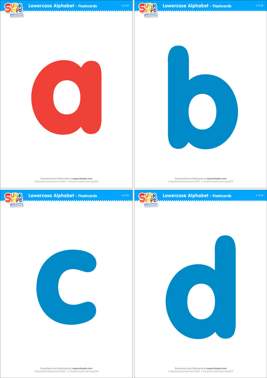 Lowercase Alphabet Flashcards - Super Simple regarding Free Printable Lower Case Letters