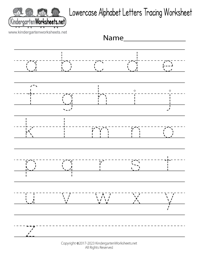 Lowercase Alphabet Letters Tracing Worksheet - Free Printable intended for Free Printable Lower Case Letters