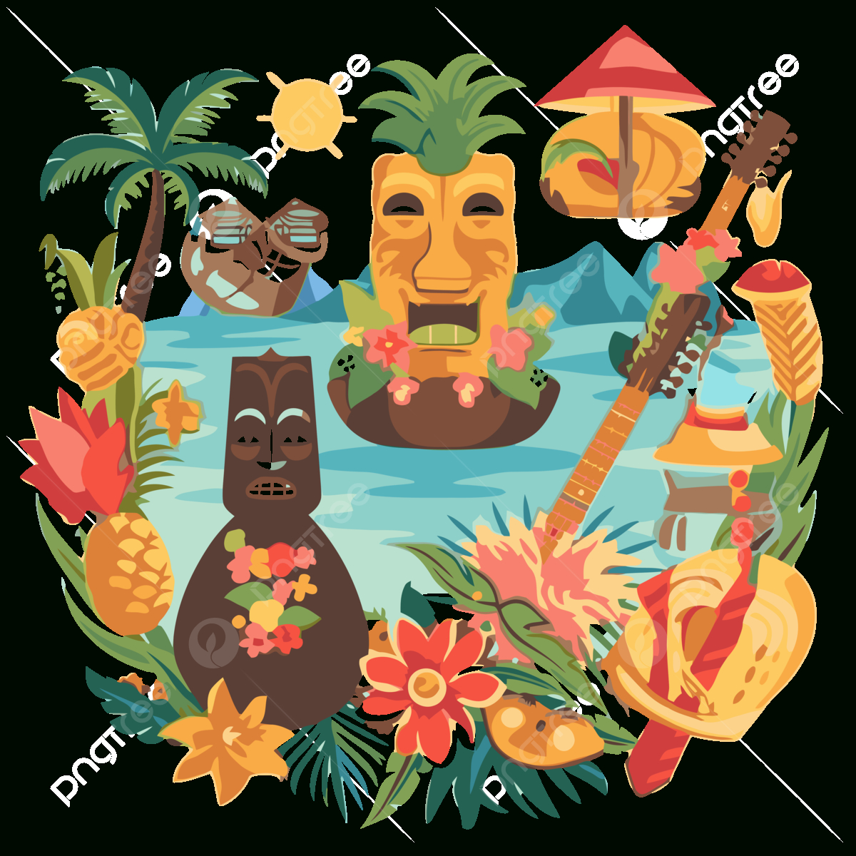 Luau Clipart Images | Free Download | Png Transparent Background throughout Free Printable Luau Clipart