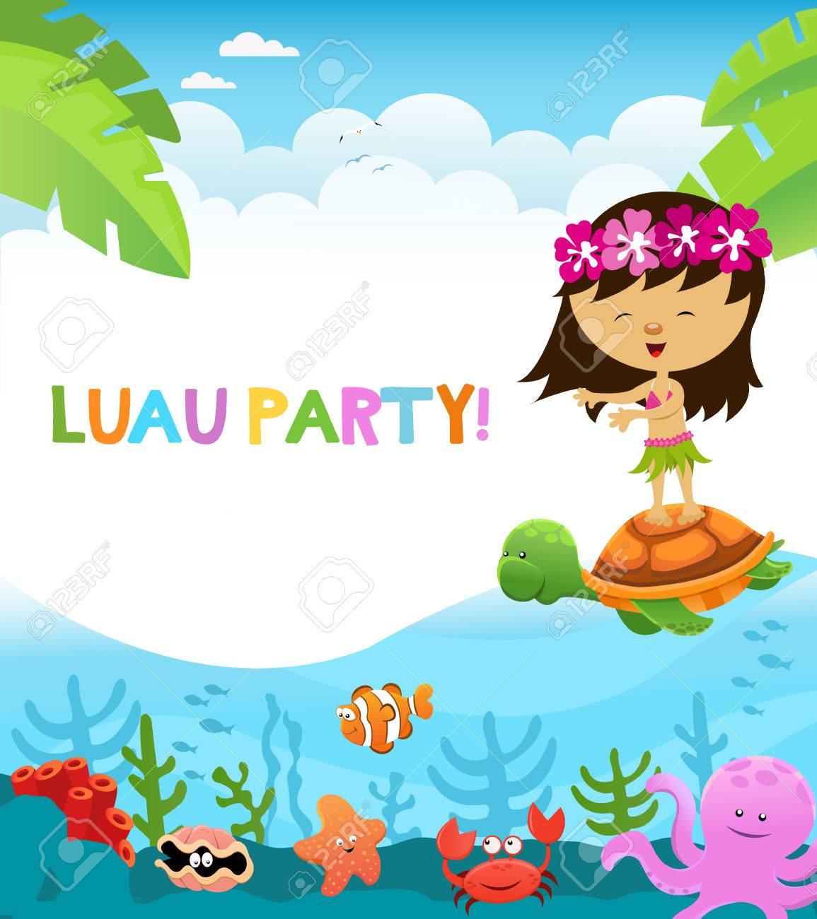 Luau Party Royalty Free Svg, Cliparts, Vectors, And Stock inside Free Printable Luau Clipart