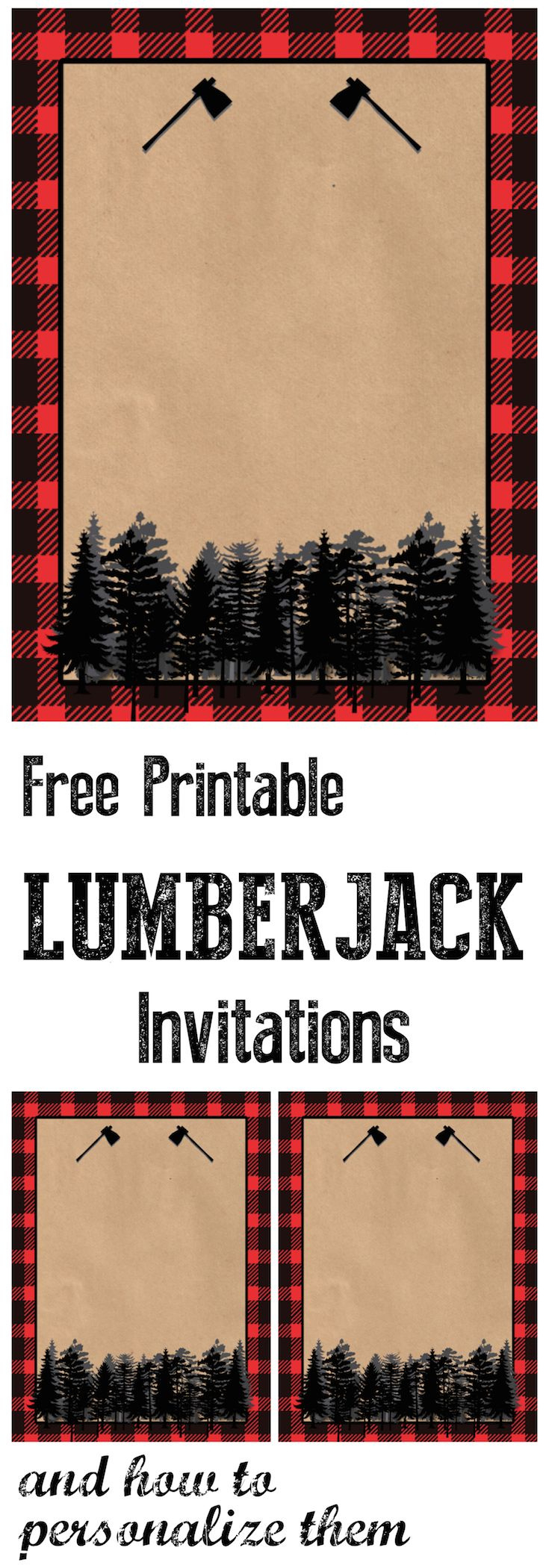 Lumberjack Invitation Free Printable - Paper Trail Design intended for Lumberjack Printables Free