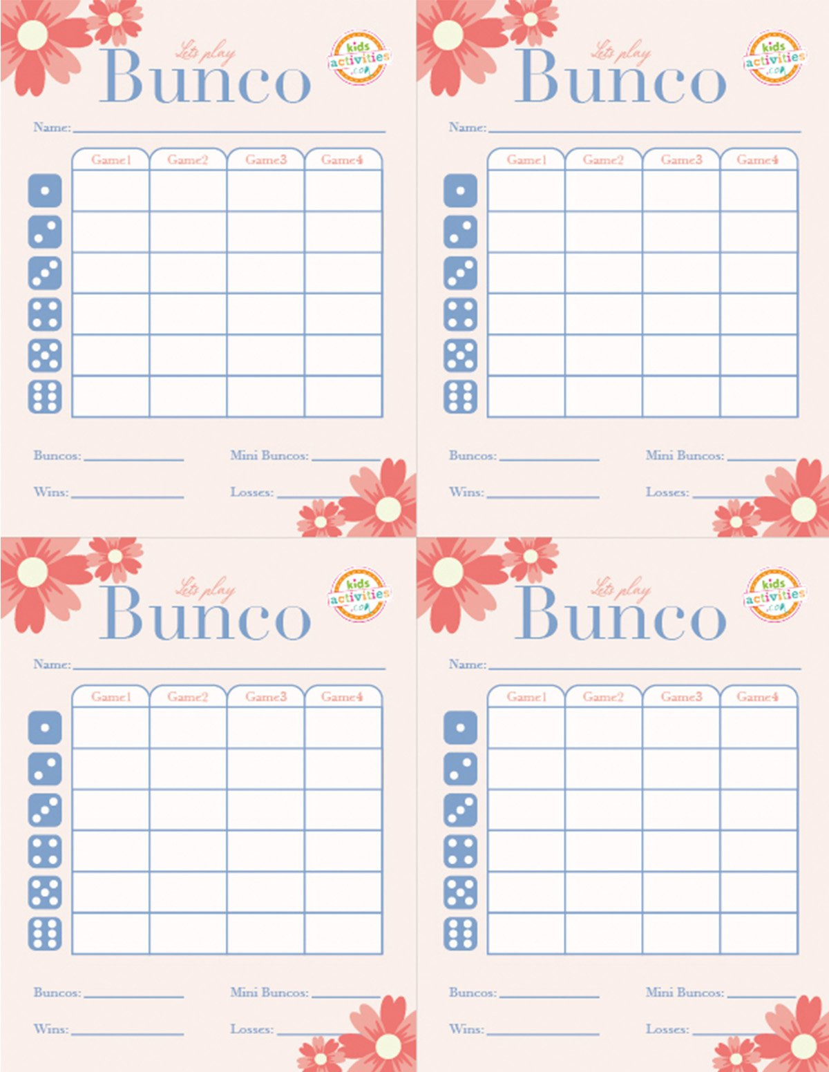 Make A Bunco Party Box With Free Printable Bunco Score Sheets for Free Printable Bunco Game Sheets