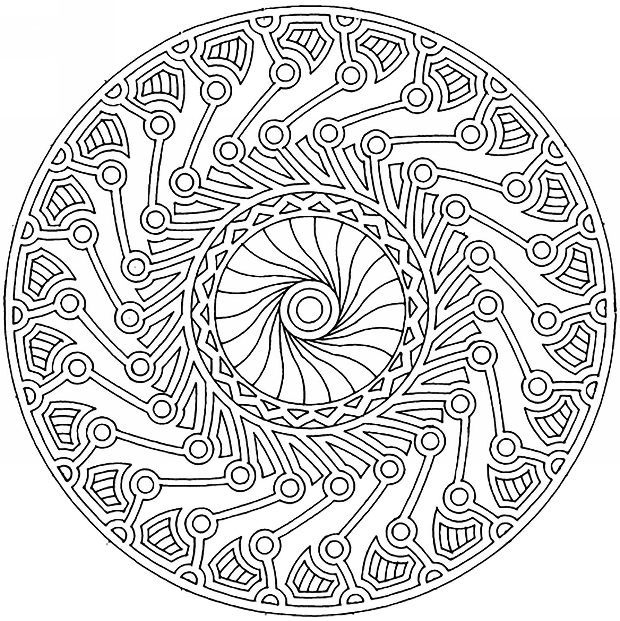 Mandala Harmony And Complexity - Difficult Mandalas (For Adults) with Free Printable Hard Coloring Pages For Adults