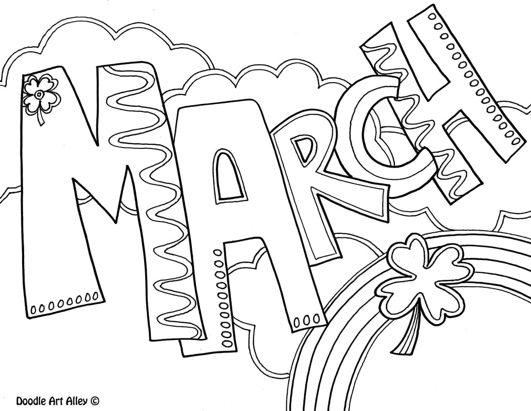 March Coloring Pages - Doodle Art Alley with Free Printable Coloring Pages For March