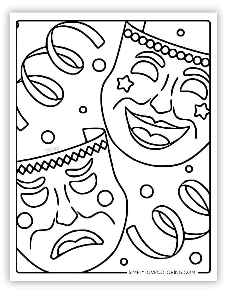 Mardi Gras Coloring Pages (Free Pdf Printables) - Simply Love Coloring in Mardi Gras Coloring Pages Free Printable