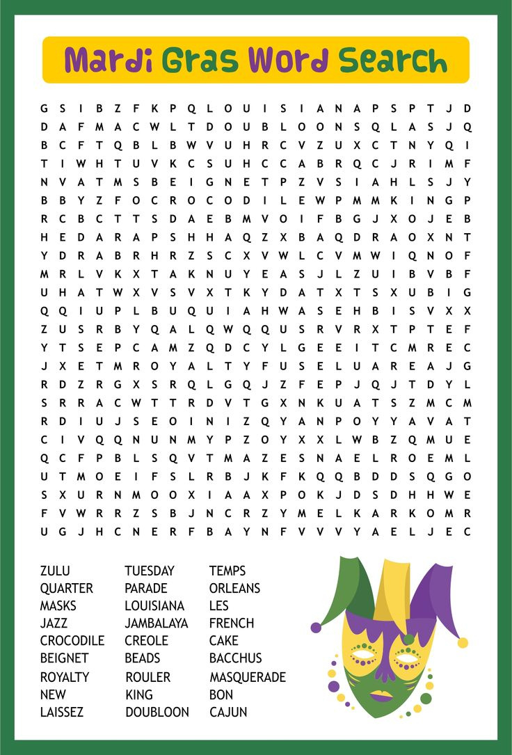 Mardi Gras Trivia - 10 Free Pdf Printables | Printablee regarding Free Printable Mardi Gras Games