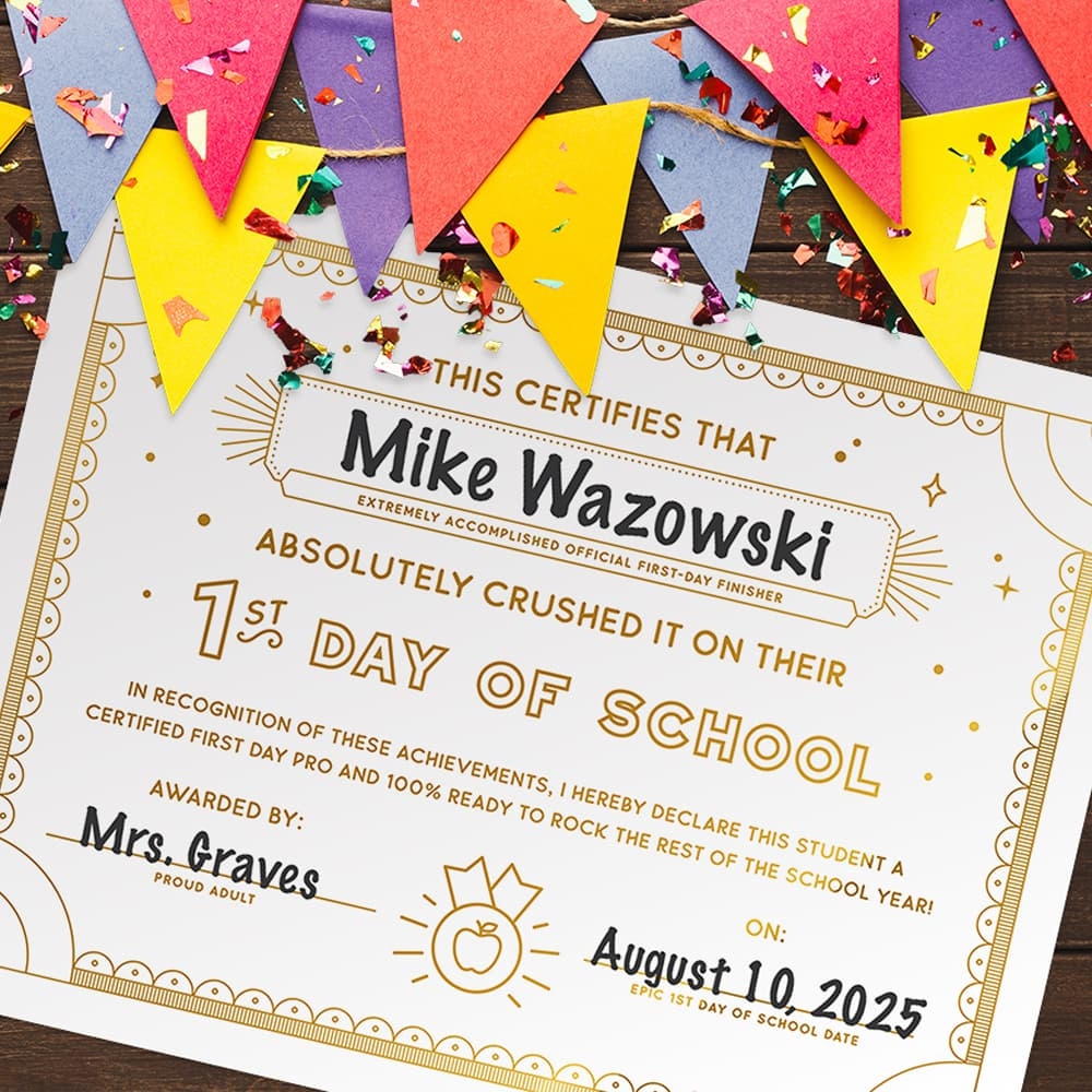 Mark The First Day Of School With A Fun Free Printable Award throughout Free Printable First Day Of School Certificate
