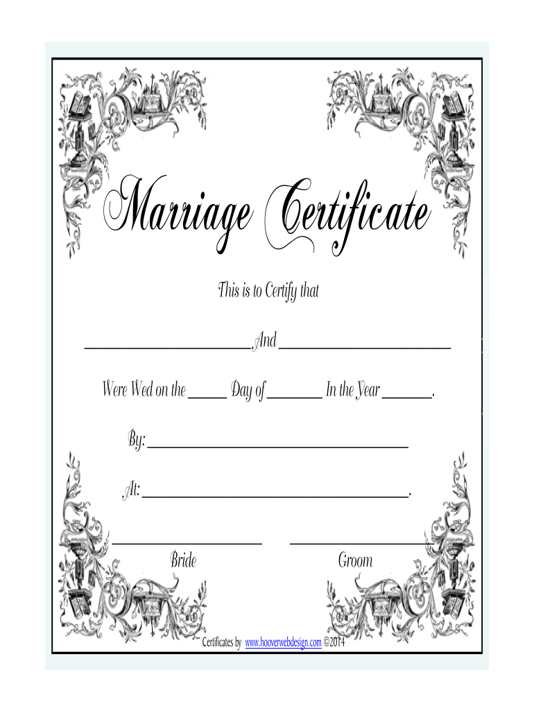 Marriage Certificate Form - Fill Online, Printable, Fillable for Fake Marriage Certificate Printable Free