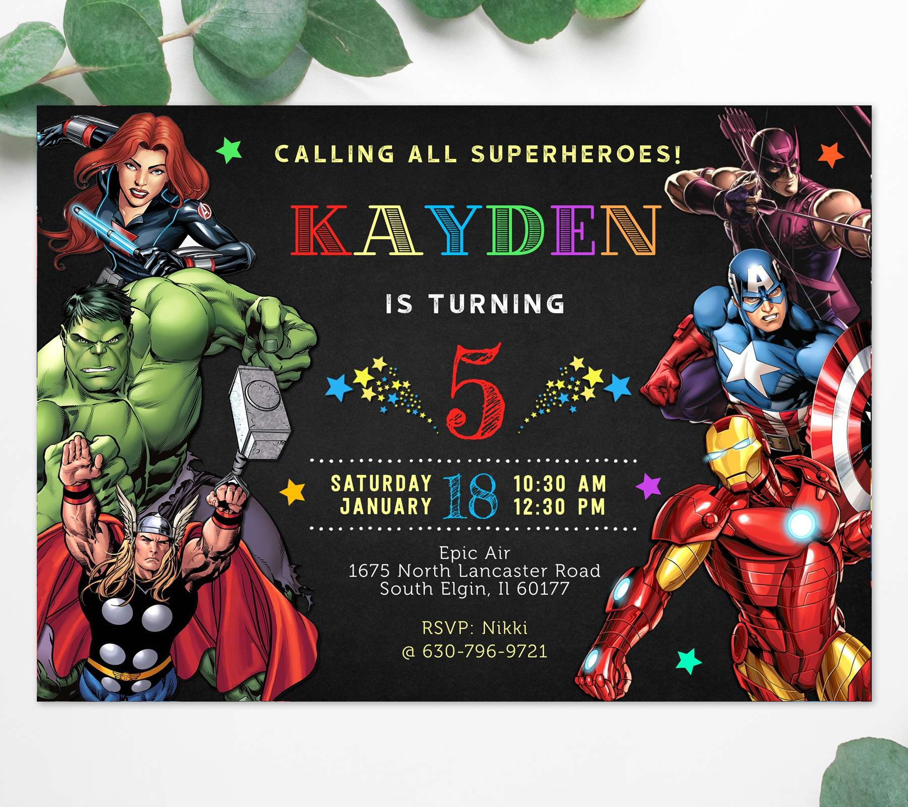 Marvel Avengers Birthday Invitation - Instant Download Template with Free Avengers Birthday Party Printables