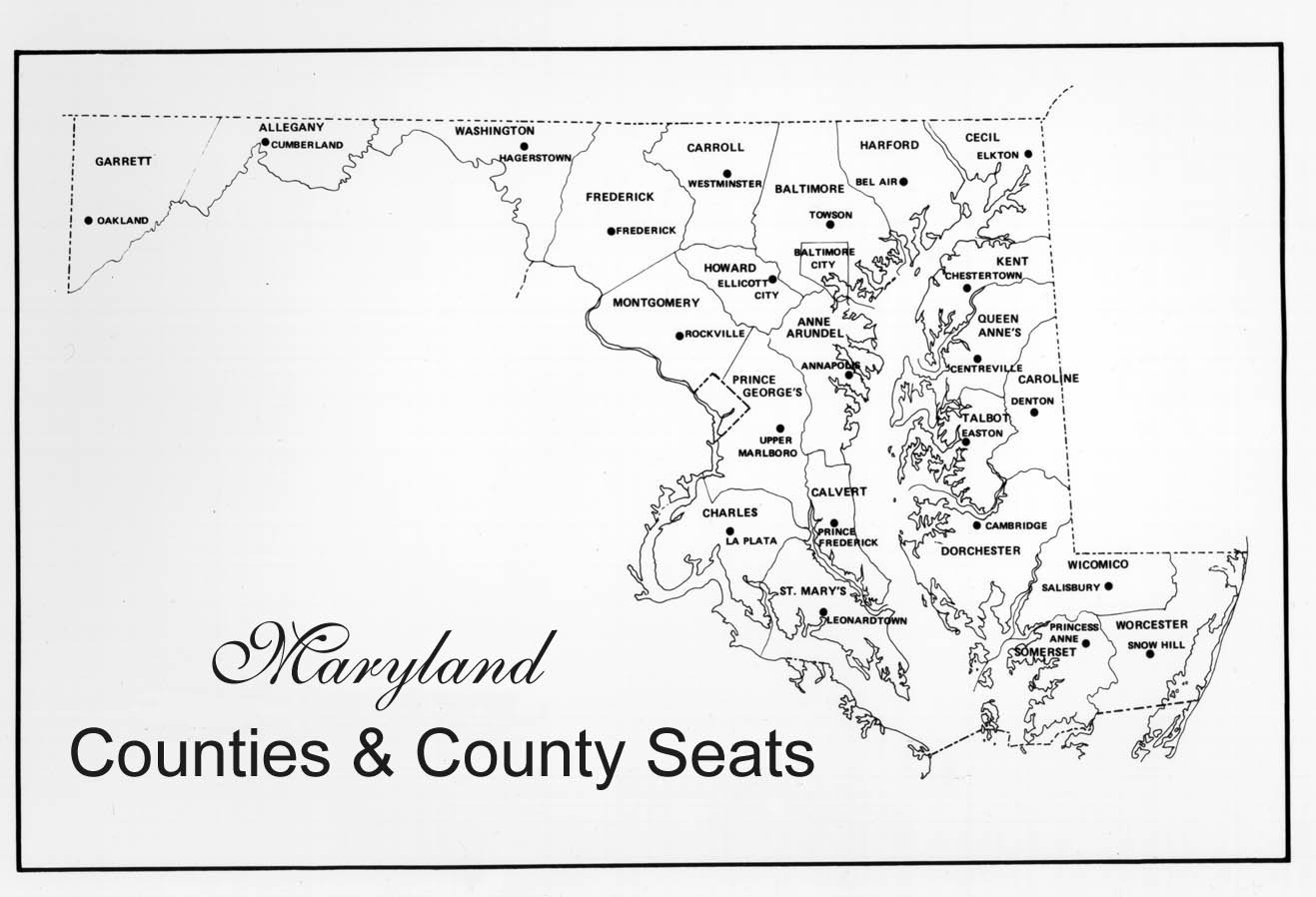 Maryland Counties Map - Counties &amp;amp; County Seats with Free Printable Map Of Maryland