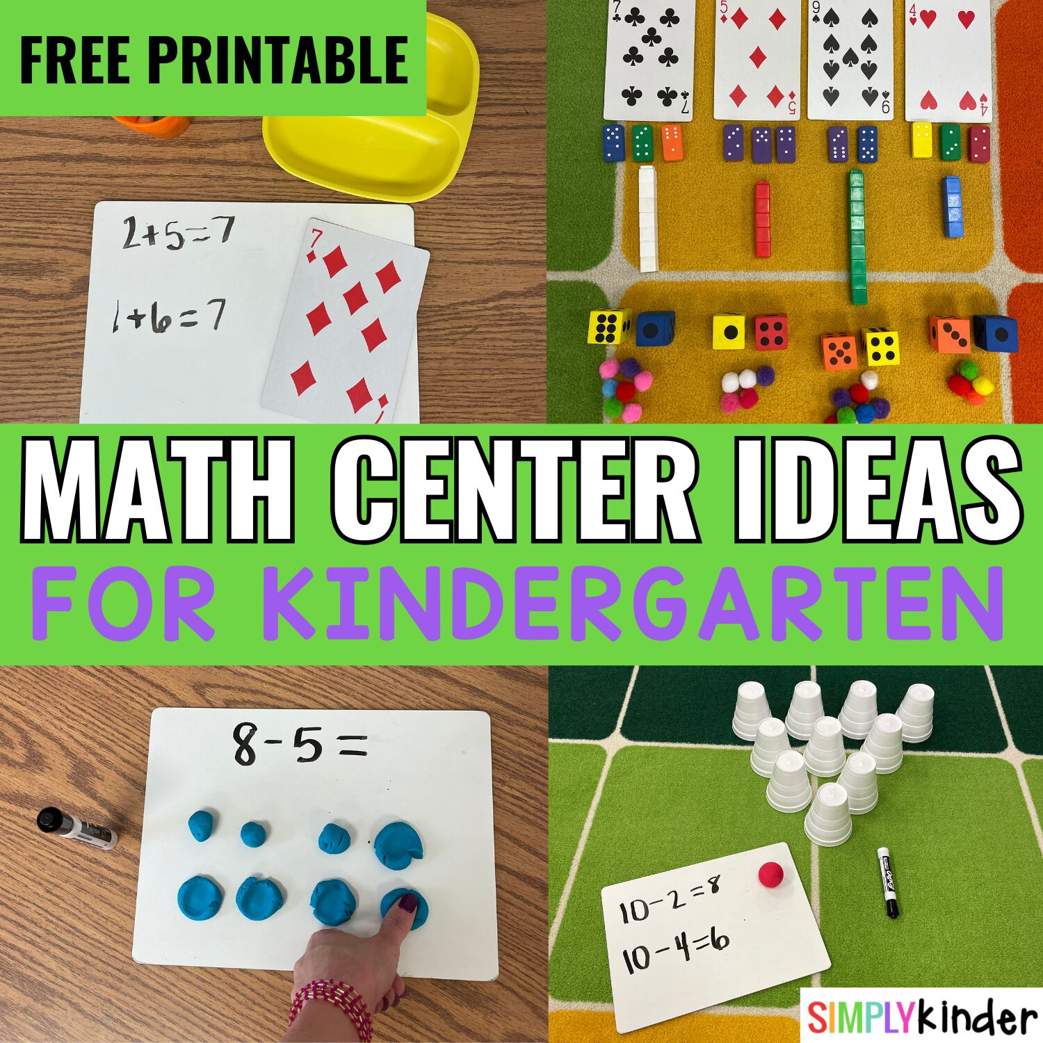 Math Centers Archives - Simply Kinder with Free Printable Math Centers