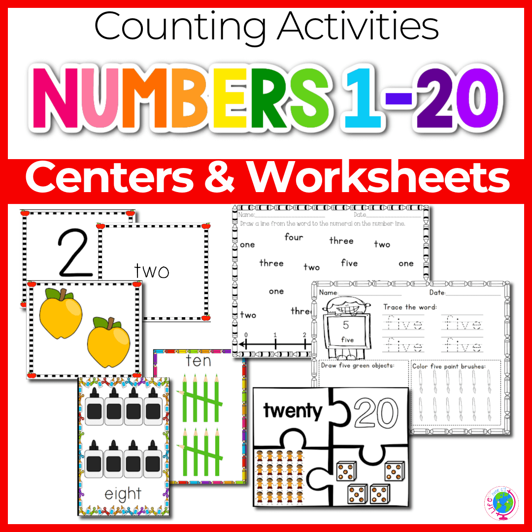 Math Centers & Worksheets For Numbers 1-20 with regard to Free Printable Math Centers
