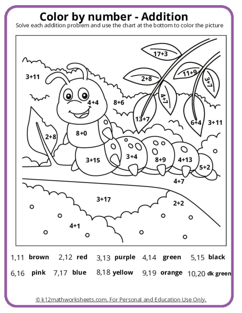 Math Coloring Pages | Printable Pdfsk12Mathworksheets regarding Free Printable Math Coloring Worksheets For 2Nd Grade