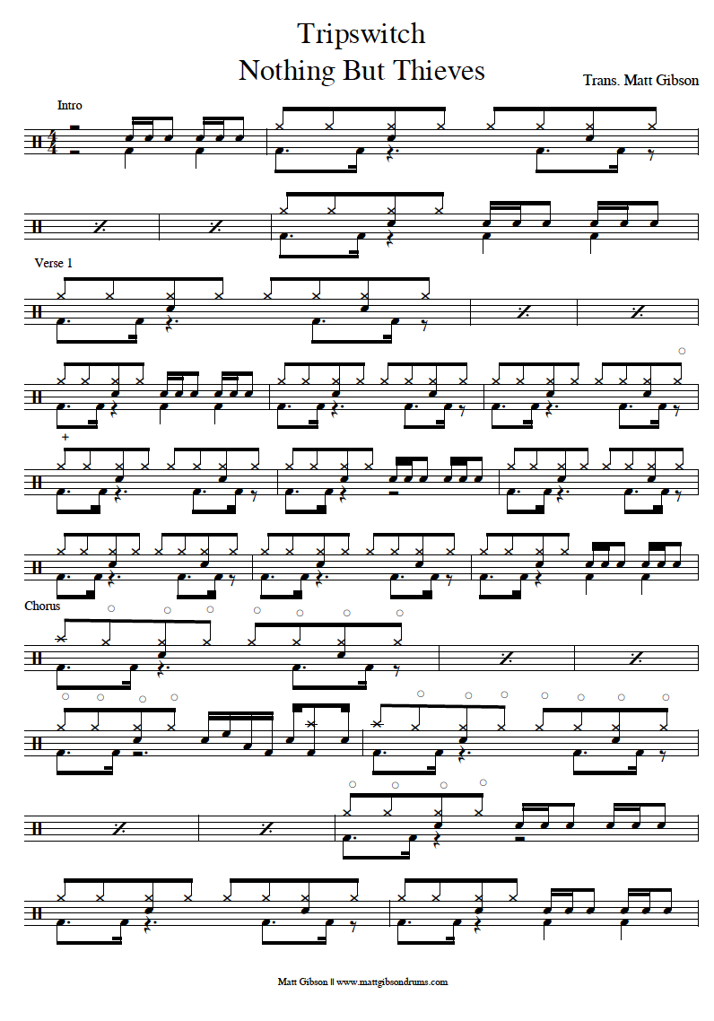 Matt Gibson Drums - Brisbane Based Drum Tutor intended for Free Printable Drum Sheet Music