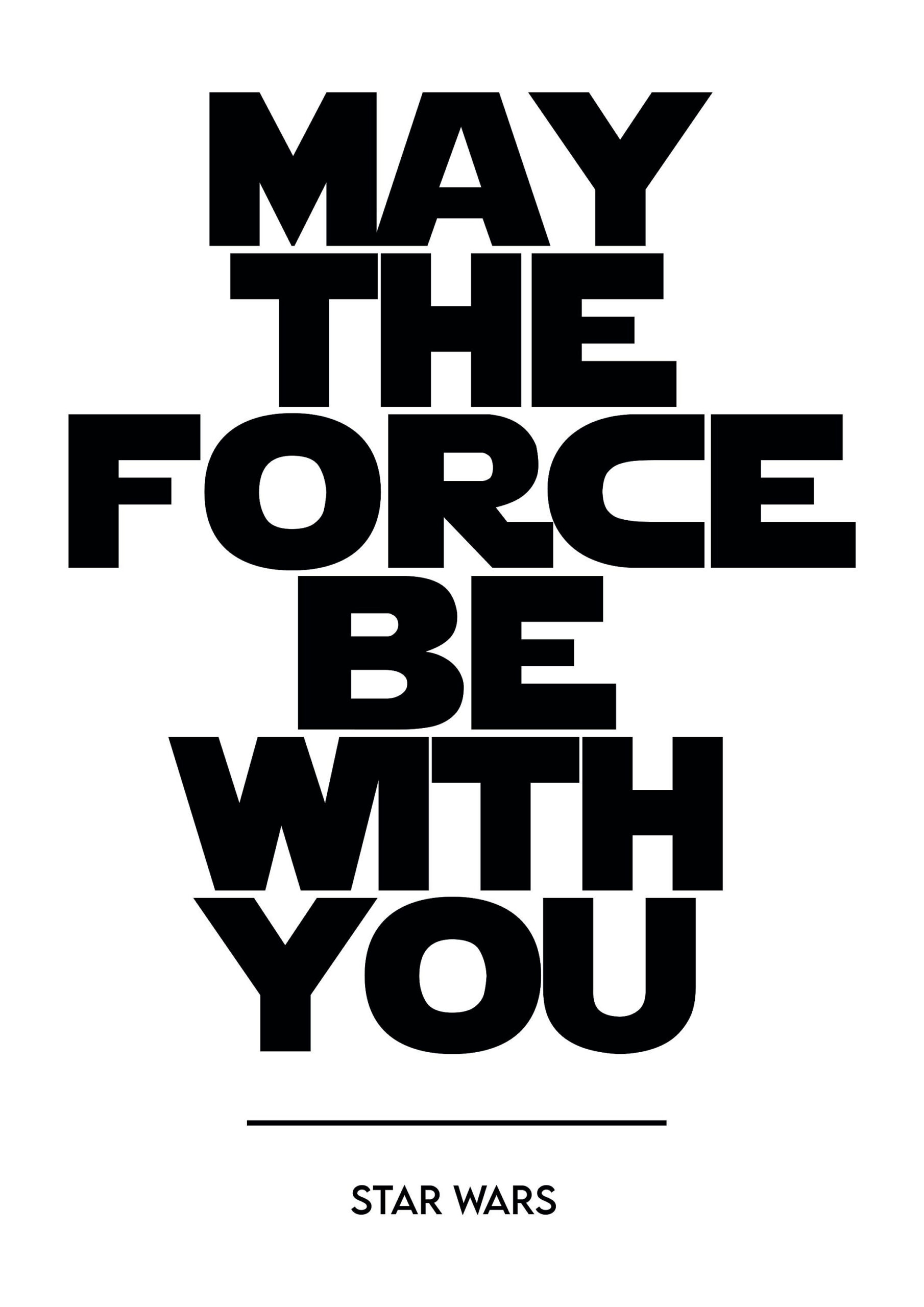 May The Force Be With You Poster, Digital Download, Star Wars intended for May The Force Be With You Free Printable