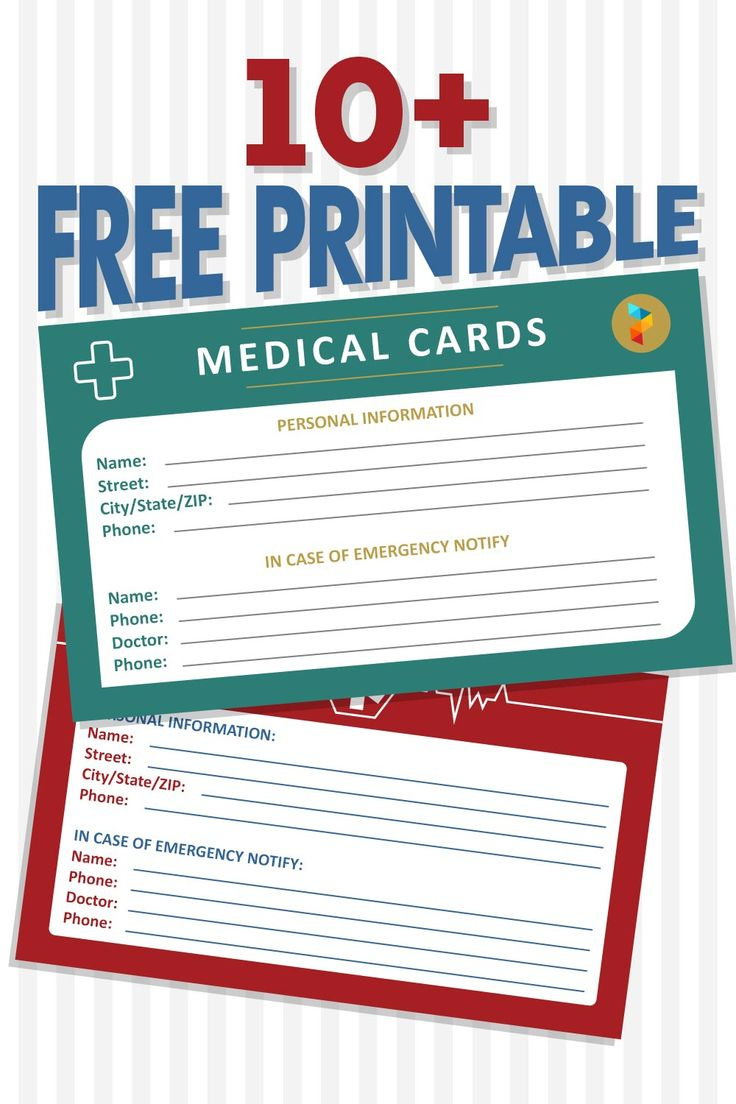 Medical Cards - 10 Free Pdf Printables | Printablee within Free Printable Emergency Medical Card