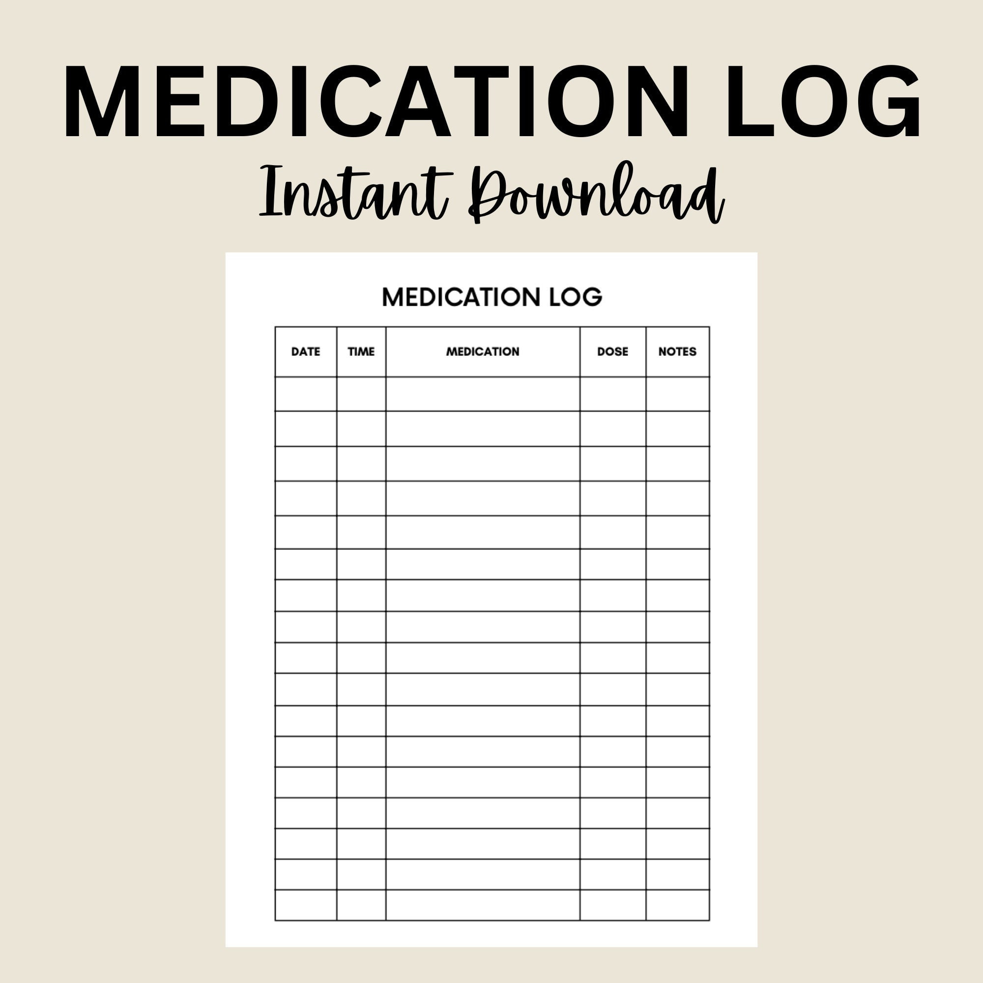 Medication Log Printable Medication Tracker Medication Chart Daily for Free Printable Medication Log Sheet