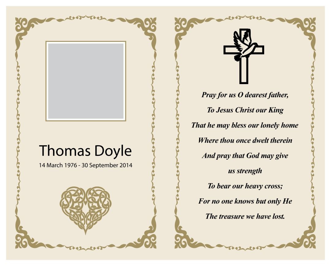 Memorial Card Templates - 10 Free Pdf Printables | Printablee regarding Free Printable Memorial Card Template