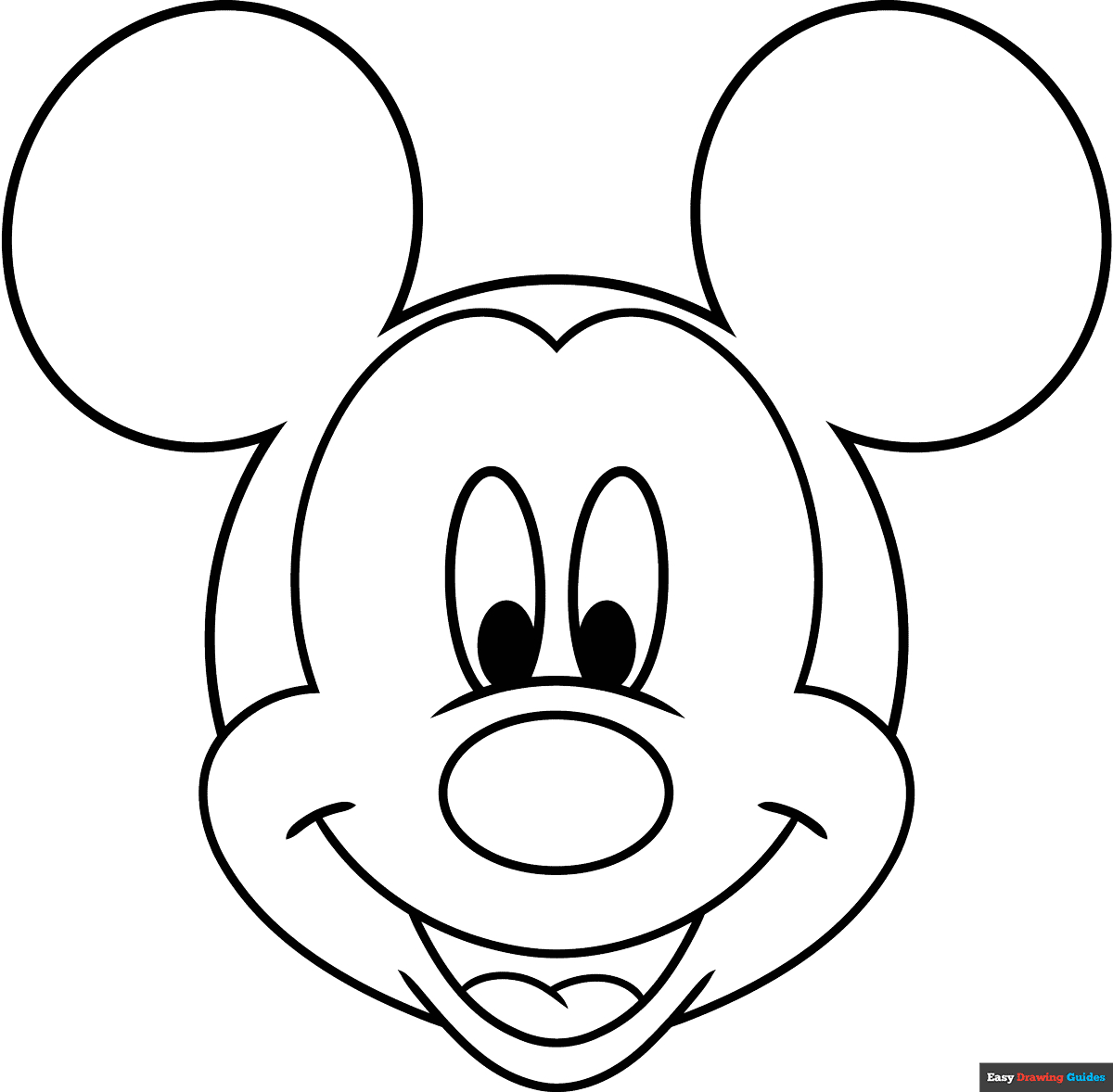 Mickey Mouse Face Coloring Page | Easy Drawing Guides within Free Printable Mickey Mouse Head