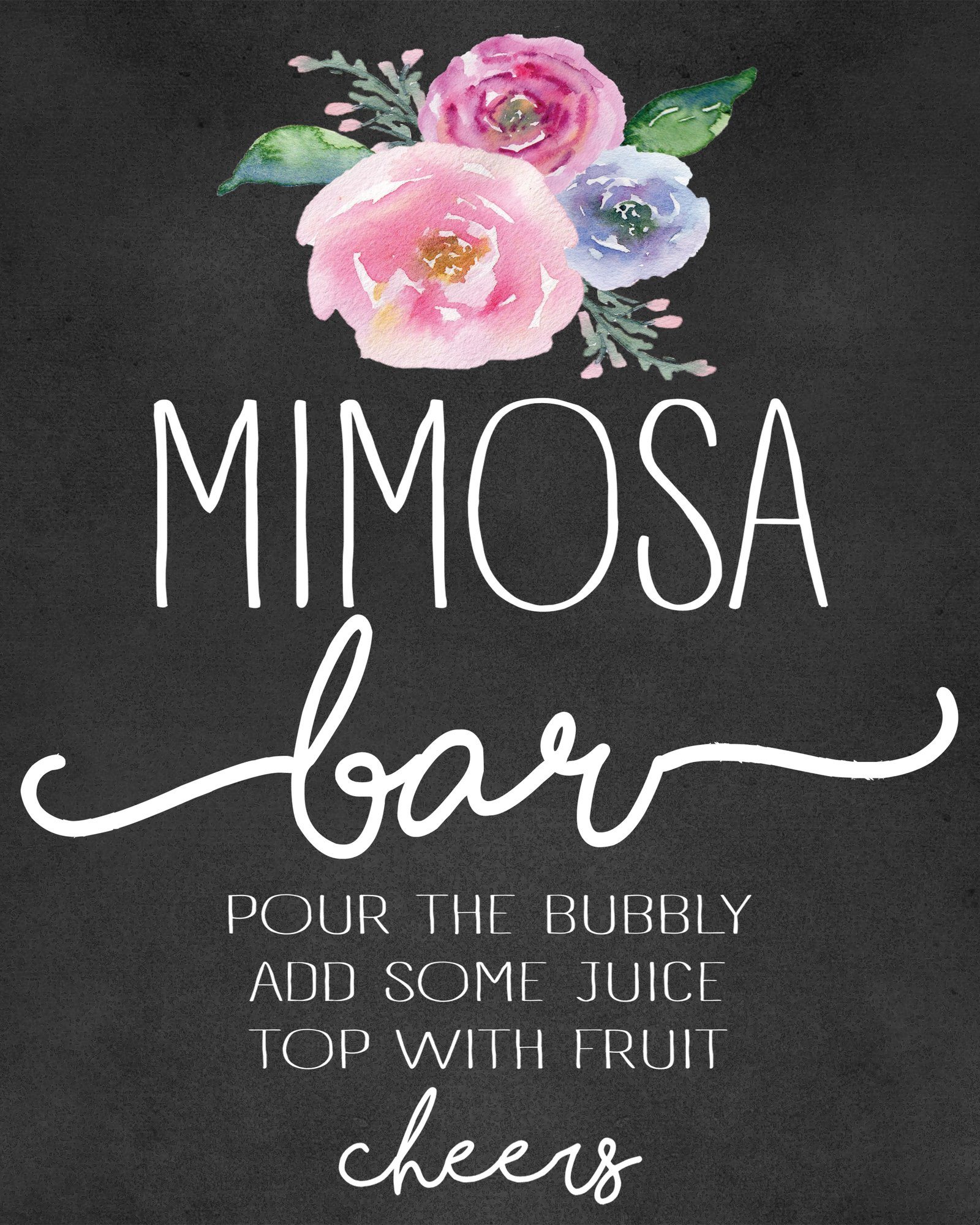 Mimosa Bar And Shower Printables with regard to Free Mimosa Bar Printable