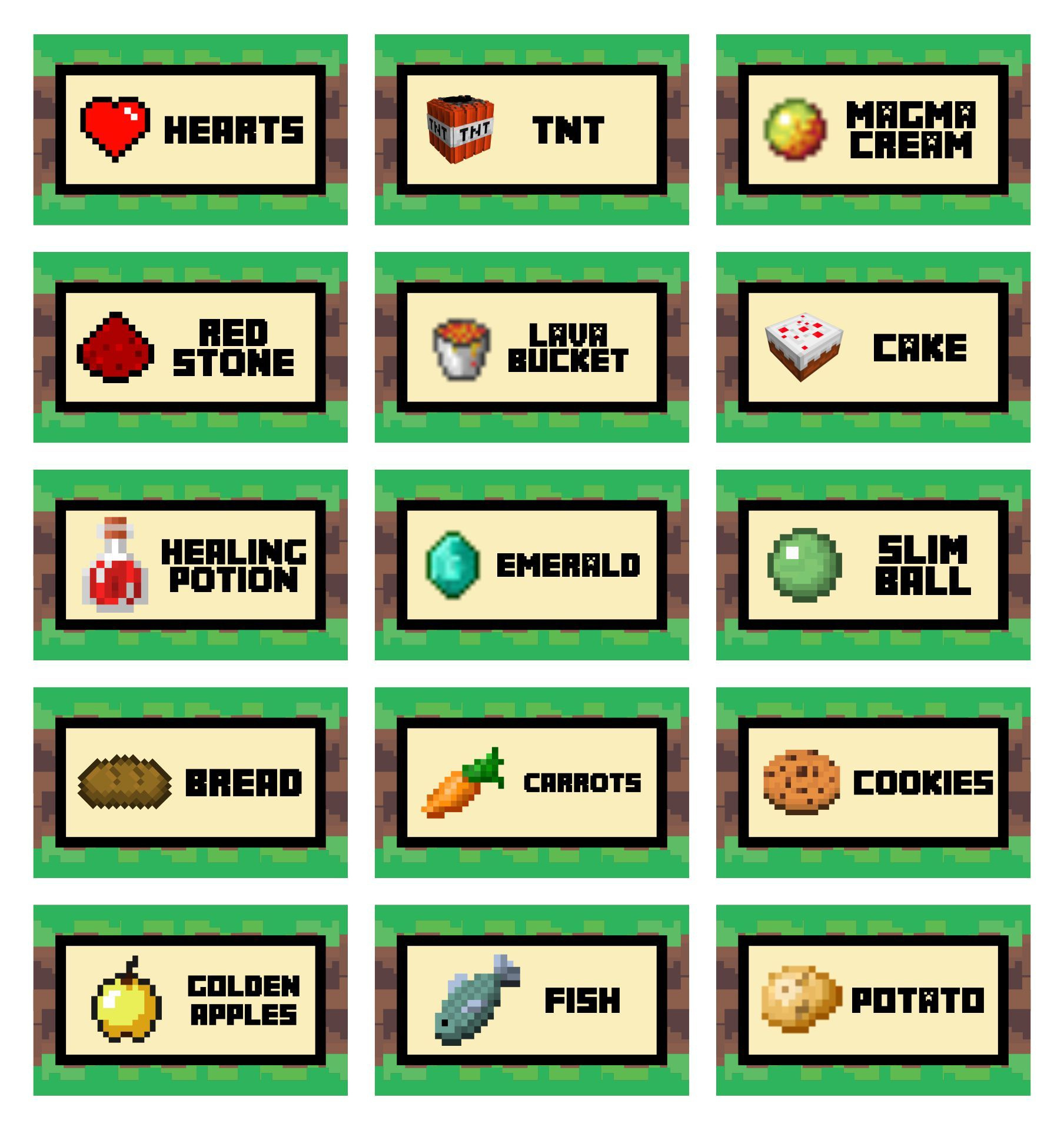 Minecraft Food Labels - 10 Free Pdf Printables | Printablee regarding Free Printable Minecraft Food Labels