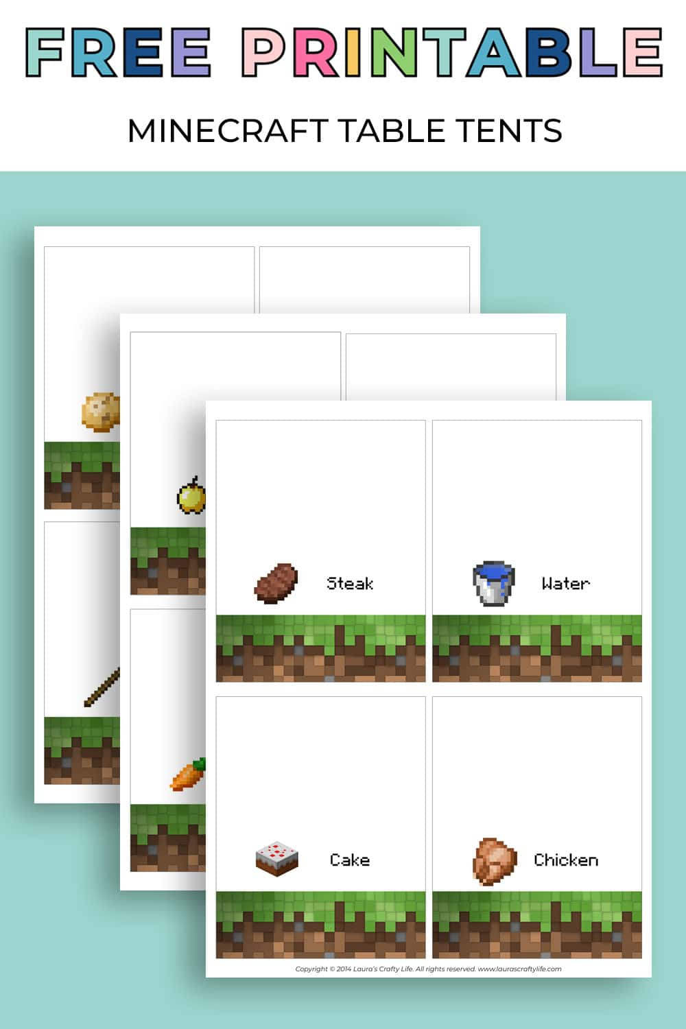 Minecraft Food Labels with Free Printable Minecraft Food Labels