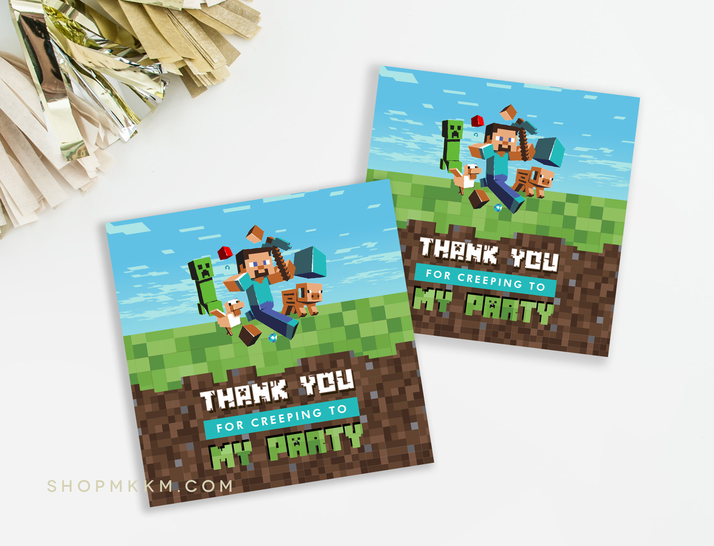 Minecraft Thank You Card Creeper * Minecraft Thanks * Minecraft inside Free Printable Minecraft Thank You Notes