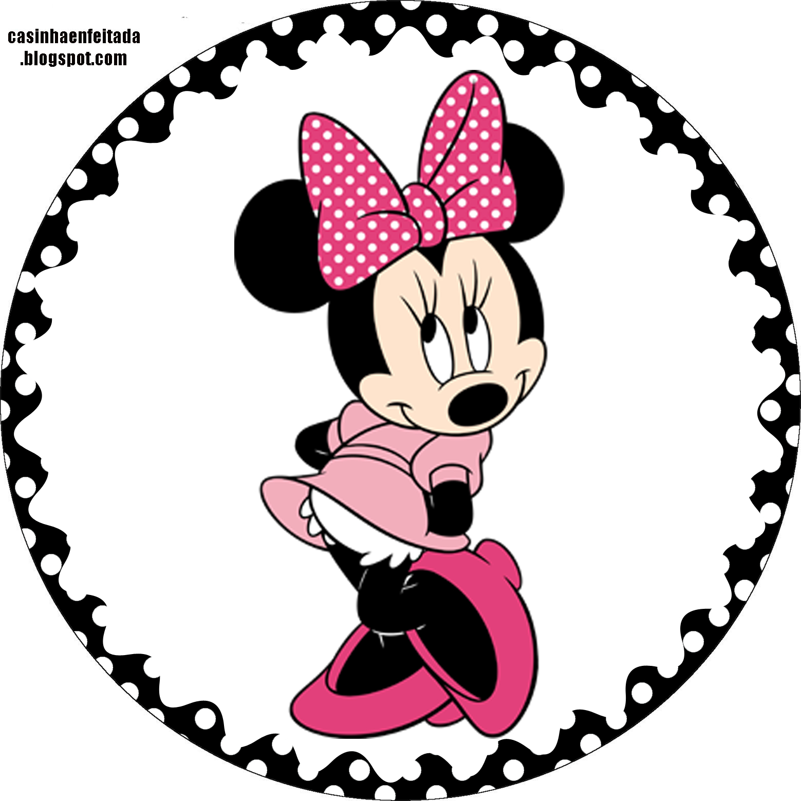 Minnie In Pink With Withe Polka Dots Party: Free Printable Cupcake regarding Free Printable Minnie Mouse Cupcake Wrappers
