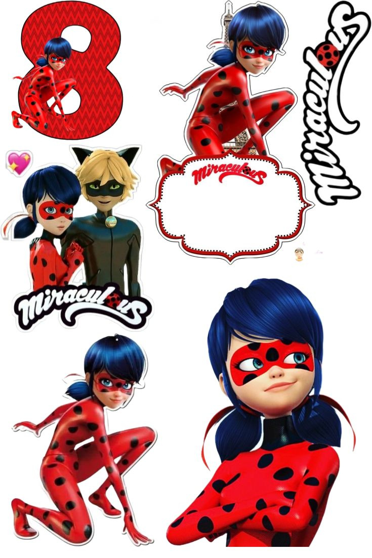 Miraculous Ladybug Printable Cake Toppers regarding Ladybug Themed Birthday Party With Free Printables