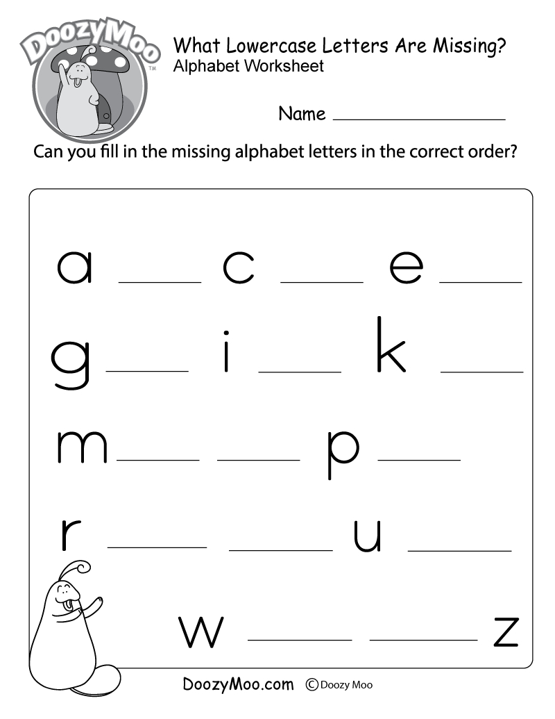 Missing Letter Worksheets (Free Printables) - Doozy Moo regarding Free Printable Letter Worksheets