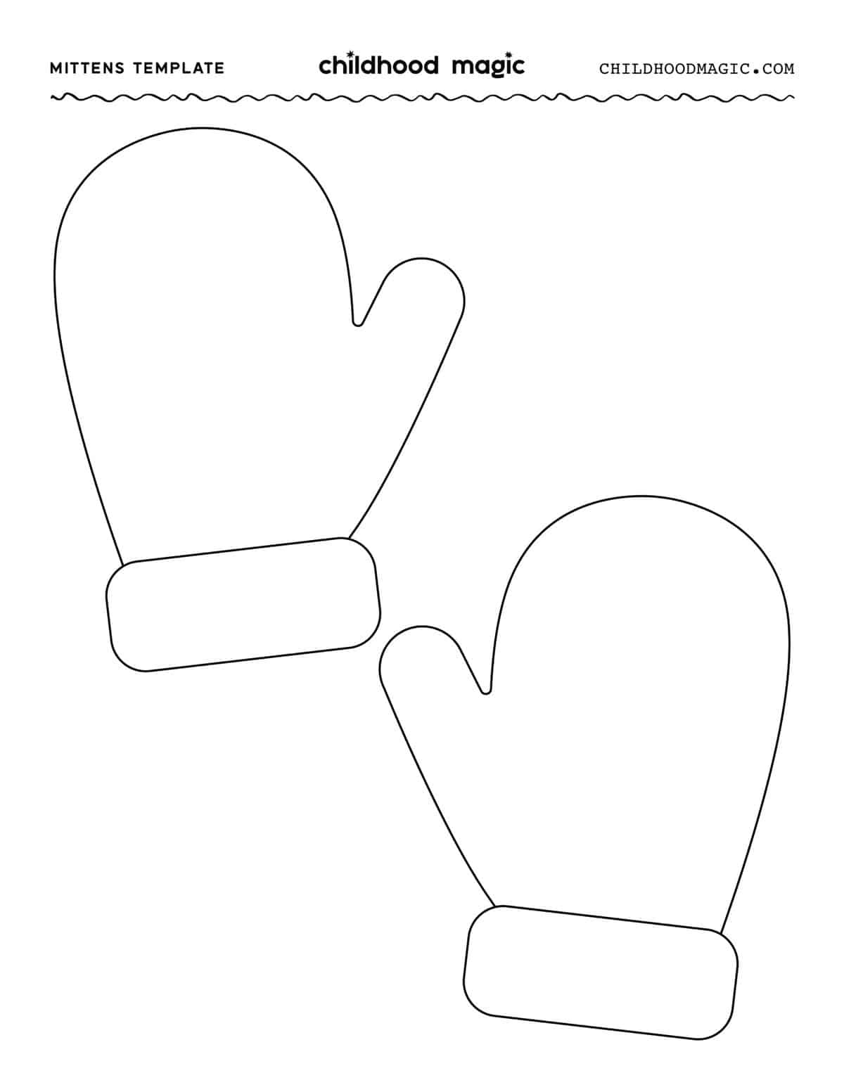 Mittens Template - Childhood Magic with regard to Free Mitten Template Printable