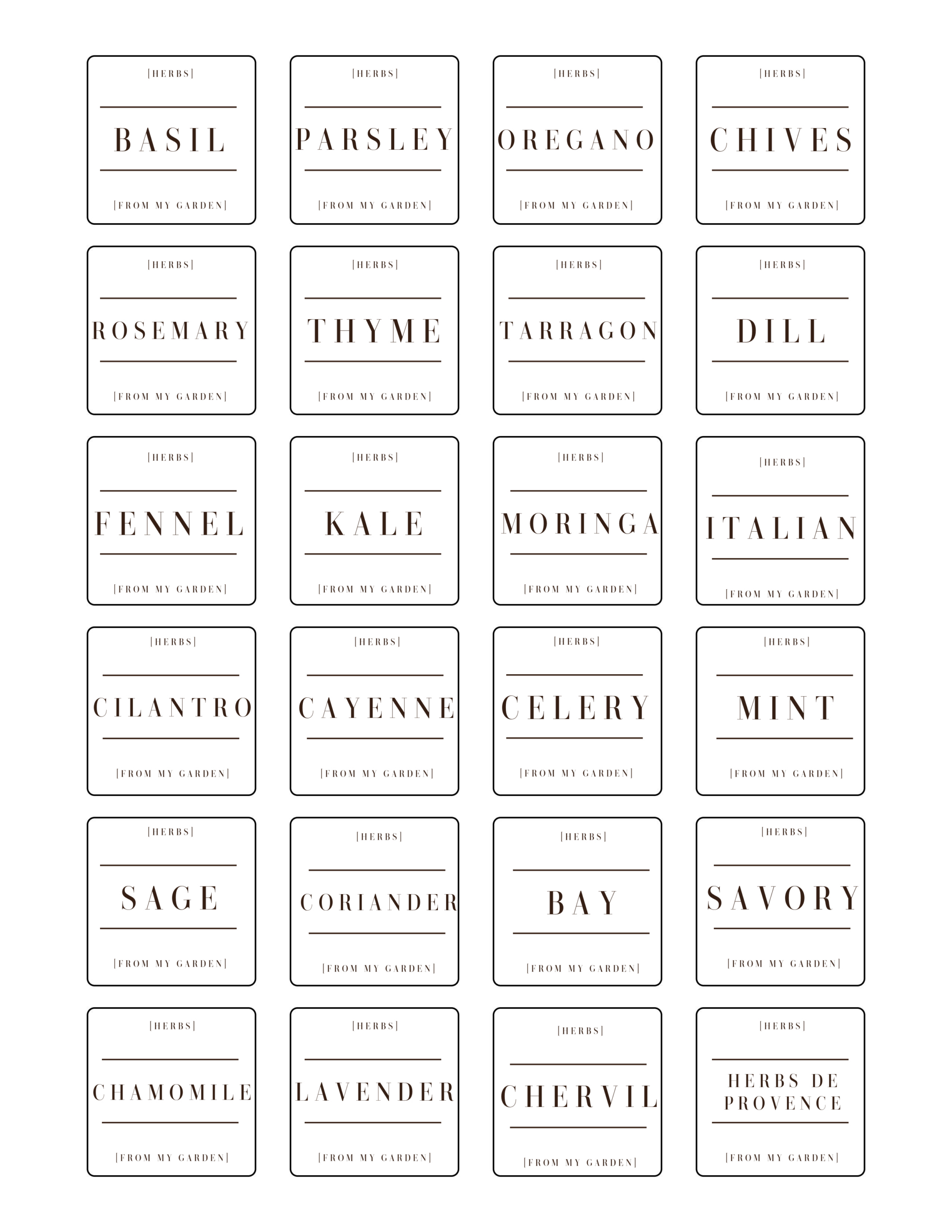 Modern Farmhouse Dried Herb Labels | Free Printable - First Home with Free Printable Herb Labels