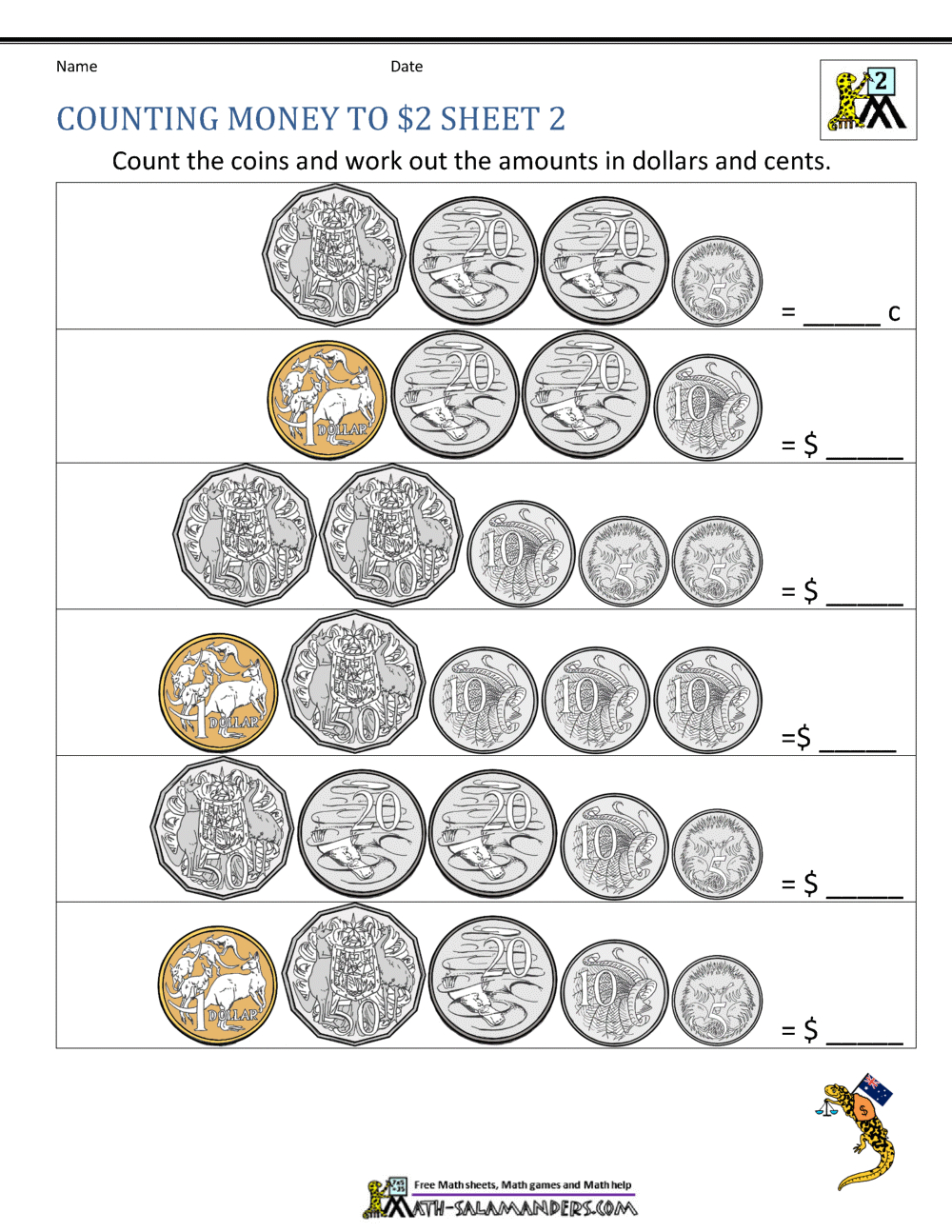 Money Worksheets Australia throughout Free Printable Money Worksheets Australia