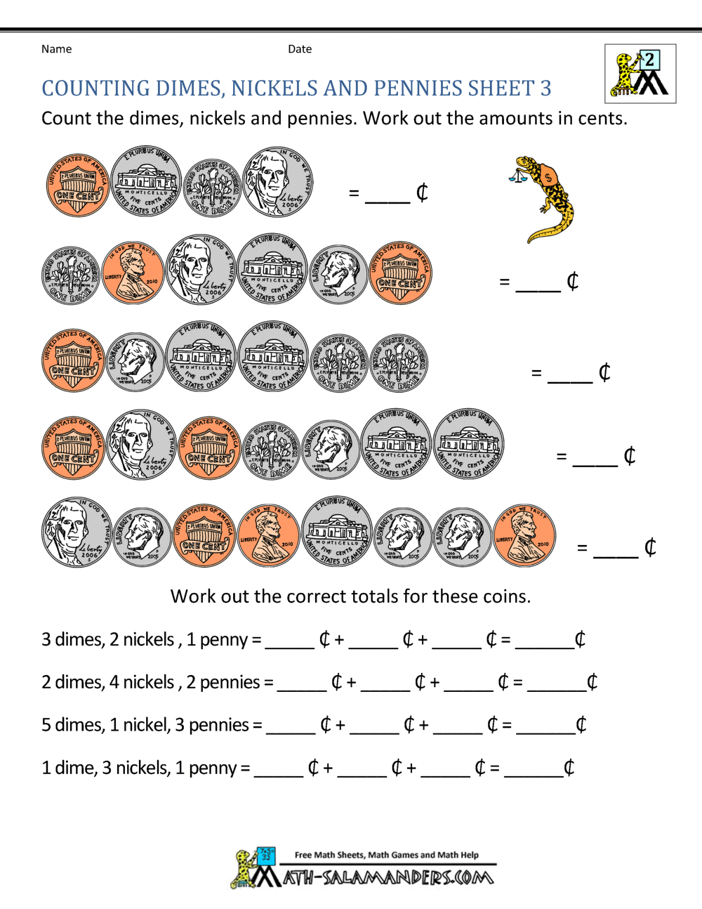 Money Worksheets For 2Nd Grade regarding Free Printable Counting Money Worksheets For 2Nd Grade