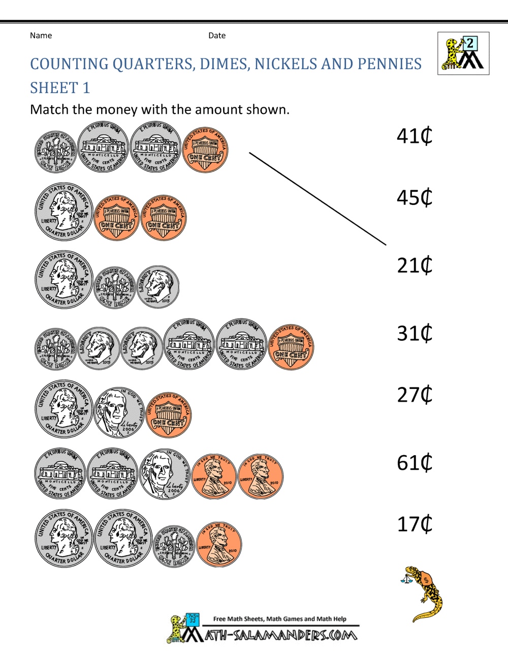 Money Worksheets For 2Nd Grade regarding Free Printable Money Activities