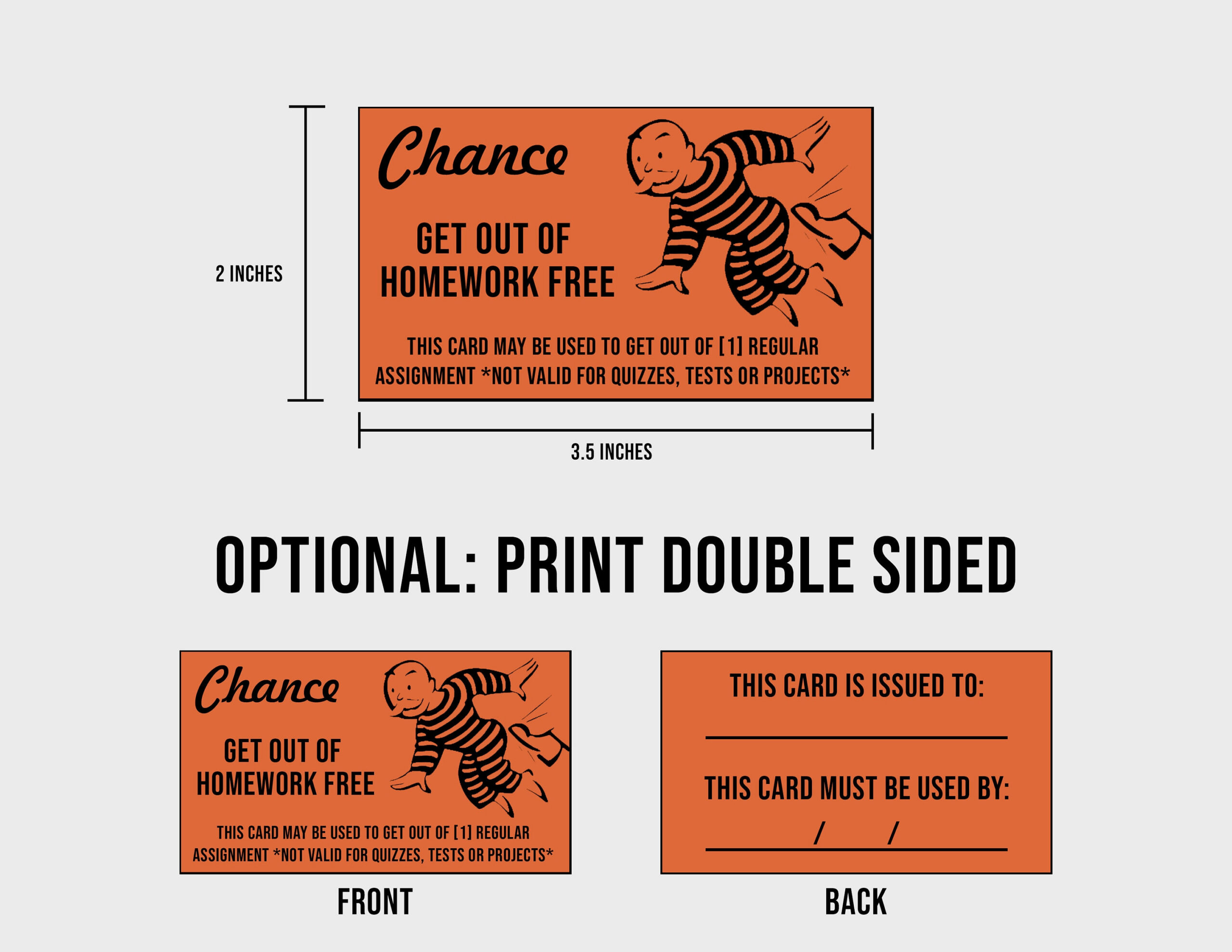 Monopoly Homework Coupon - Get Out Of Homework Free Cards intended for Get Out Of Homework Free Pass Printable