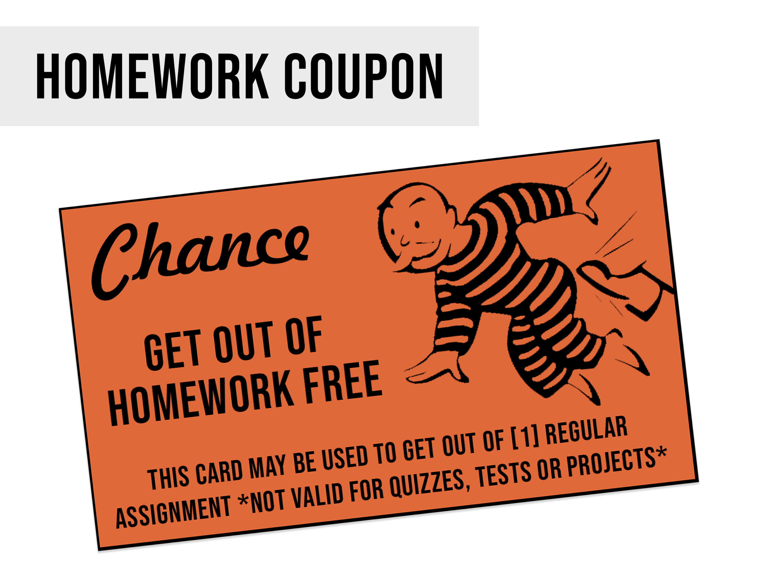 Monopoly Homework Coupon - Get Out Of Homework Free Cards intended for Get Out Of Homework Free Pass Printable