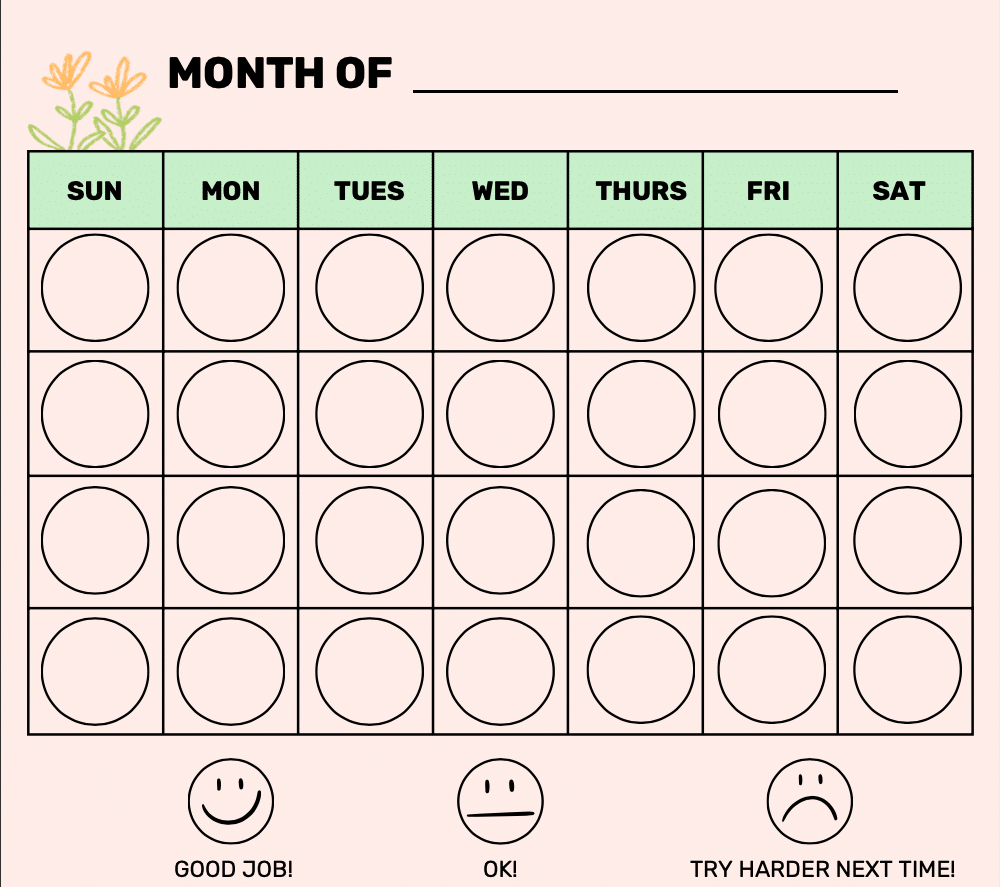 Monthly Behavior Chart | Free Printable - Goally intended for Free Printable Behavior Charts