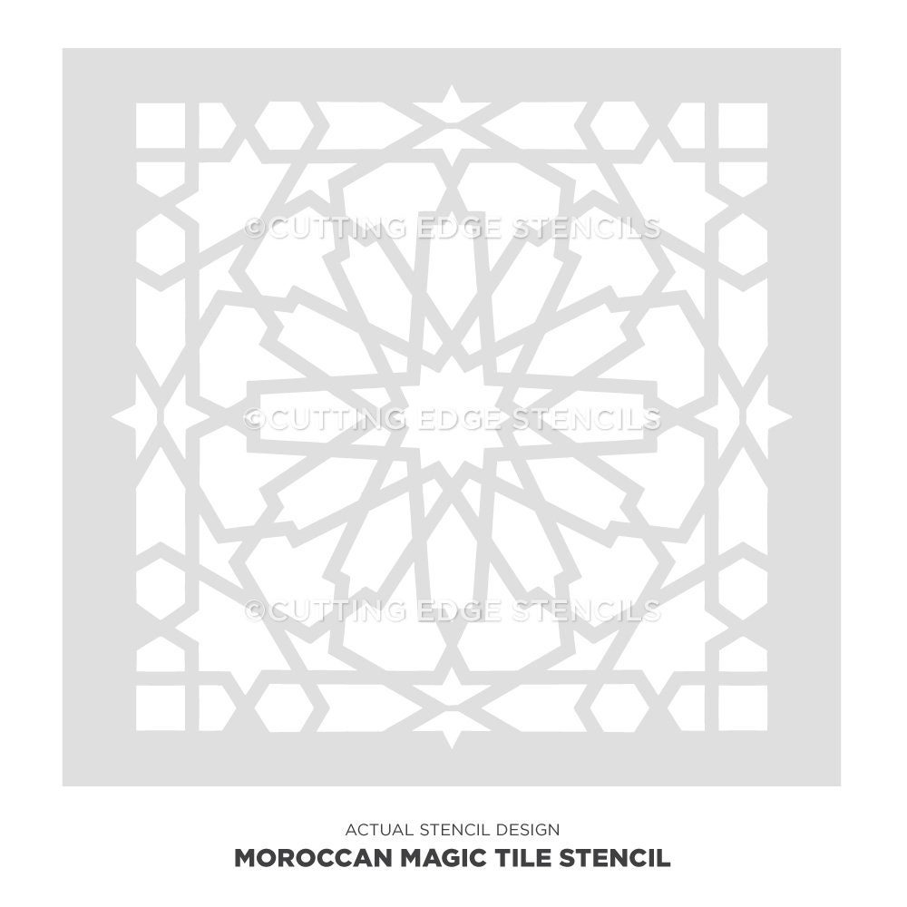 Moroccan Magic Tile Stencil - Large Tile Stencil – Tile Stencils in Free Printable Moroccan Wall Stencils