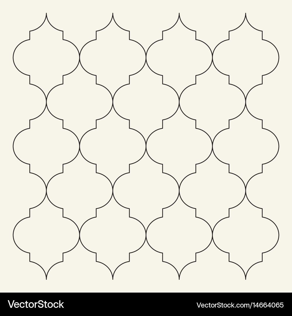 Moroccan Tile Pattern - Flat Outline Royalty Free Vector in Free Printable Moroccan Pattern
