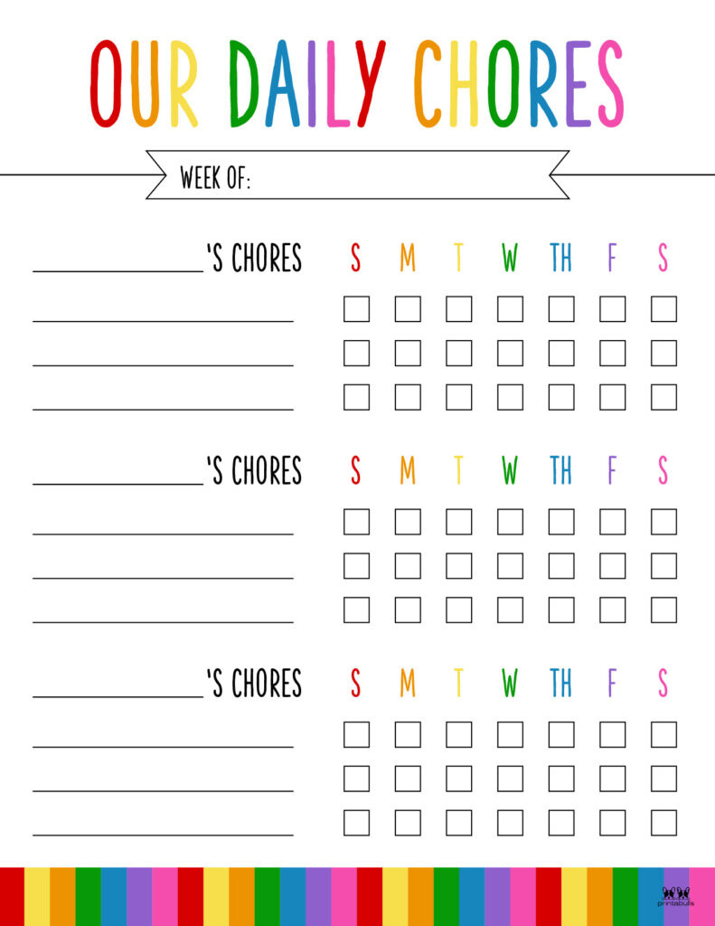 Multiple Children Chore Charts - 10 Free Printable Charts throughout Free Printable Chore Charts For Multiple Children